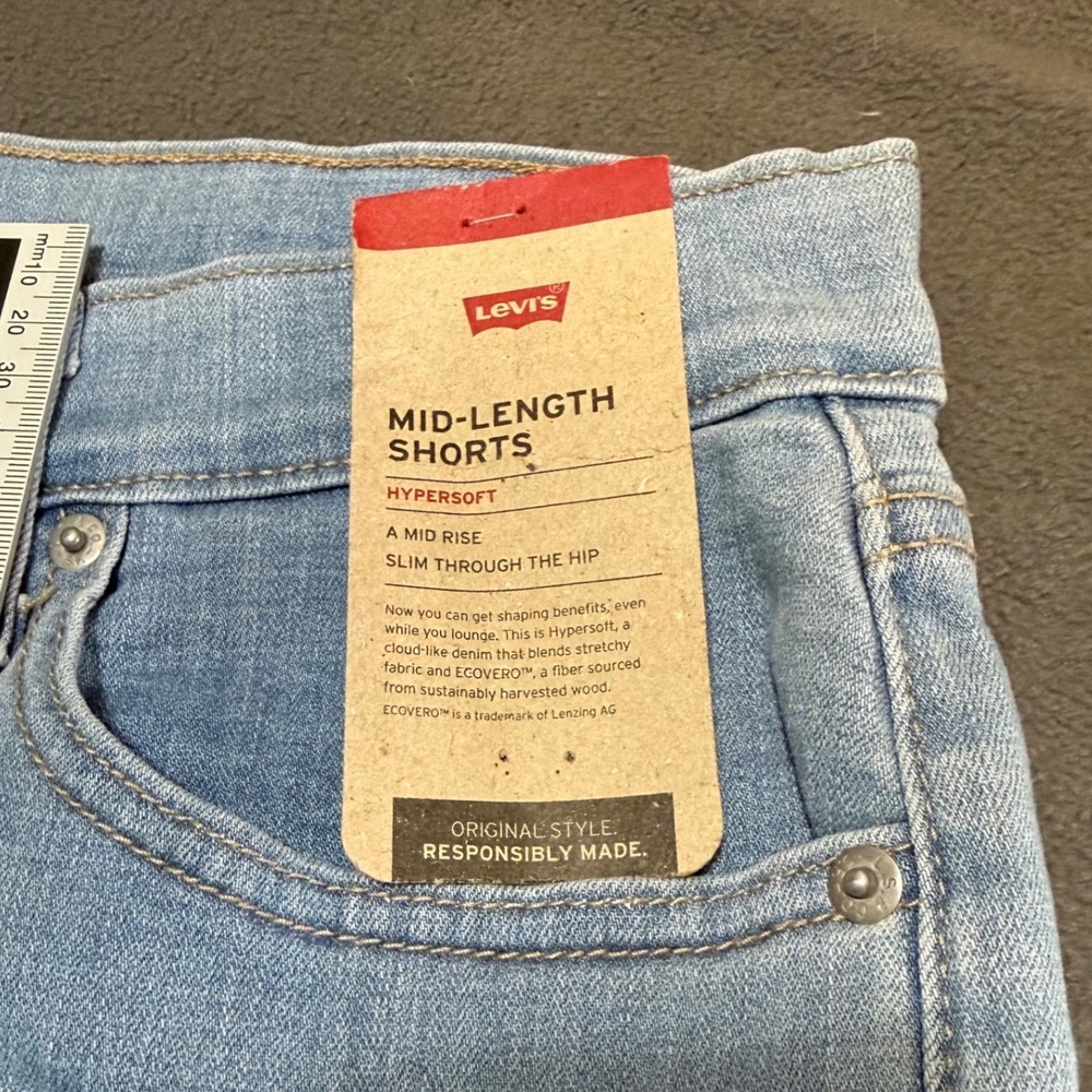 Levi's Mid Length Shorts‎ Denim Hypersoft Mid Rise Light Wash 8/29 - Picture 6 of 7